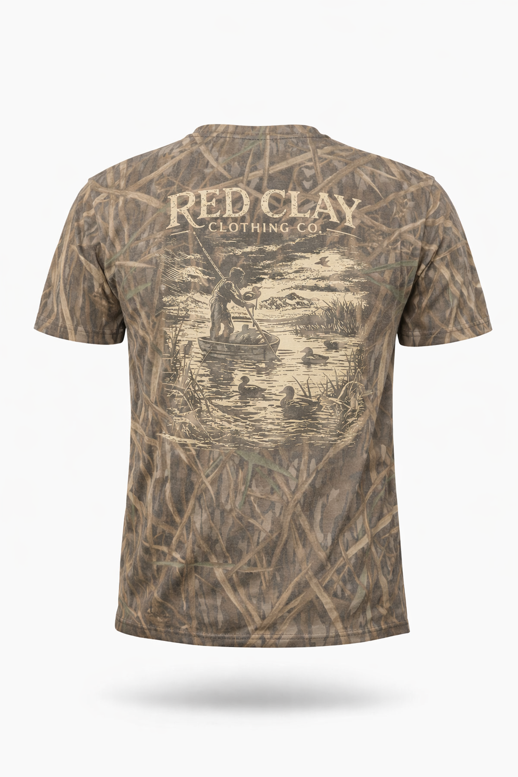 " Setting Decoys" Wildlife Art Collection. Mossy Oak Shadow grass Washed Out Tee