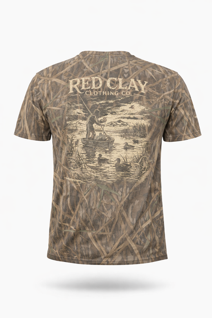 " Setting Decoys" Wildlife Art Collection. Mossy Oak Shadow grass Washed Out Tee