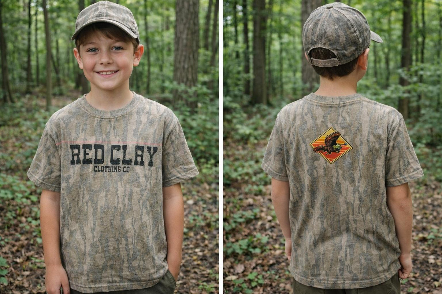 Youth: Retro Turkey  Mossy Oak Washed out Tee bottomland